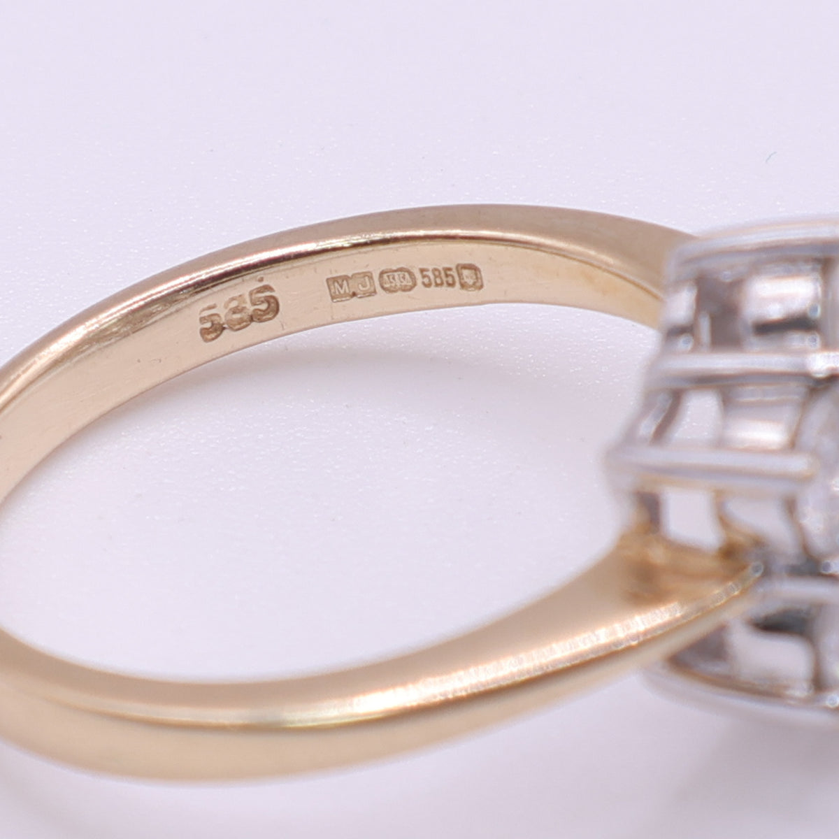 14ct Yellow Gold CZ Cluster Ring