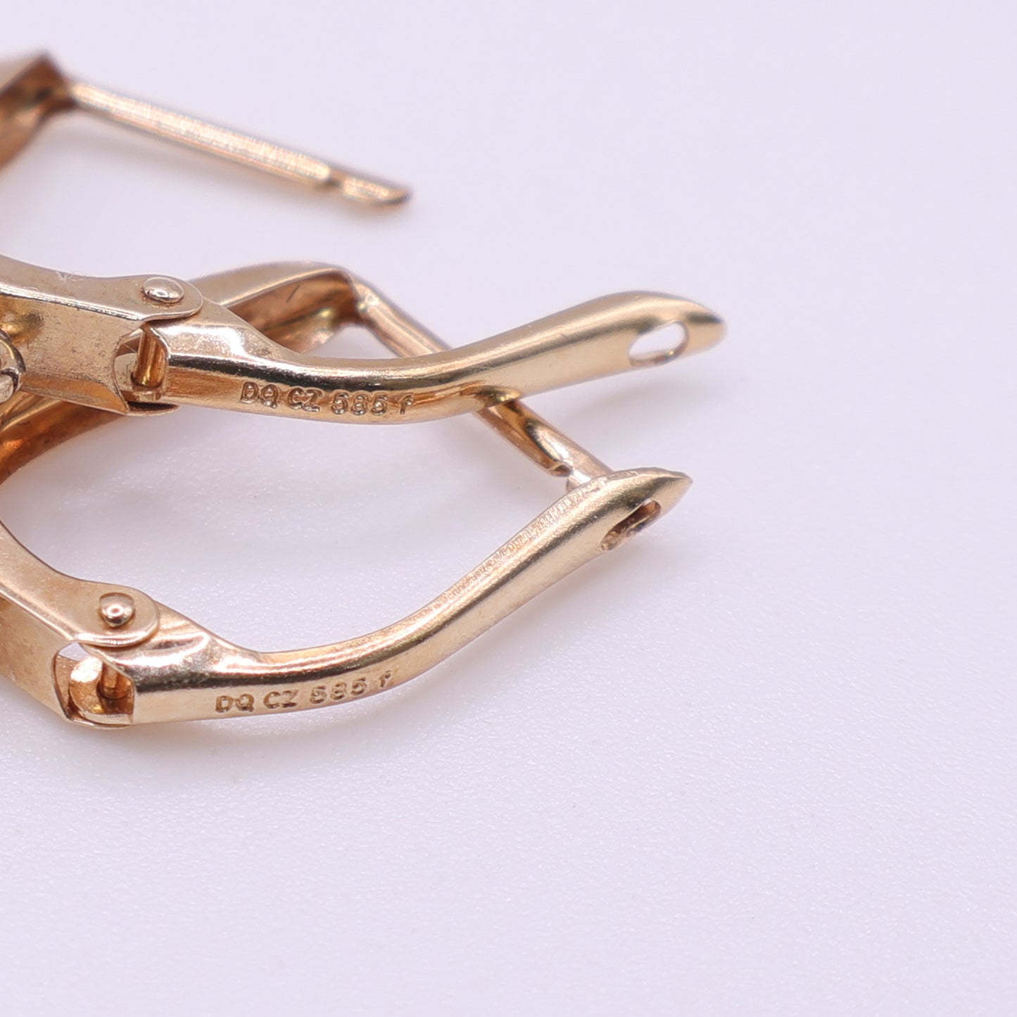 Second-Hand 14ct Yellow Gold CZ Drop Earrings