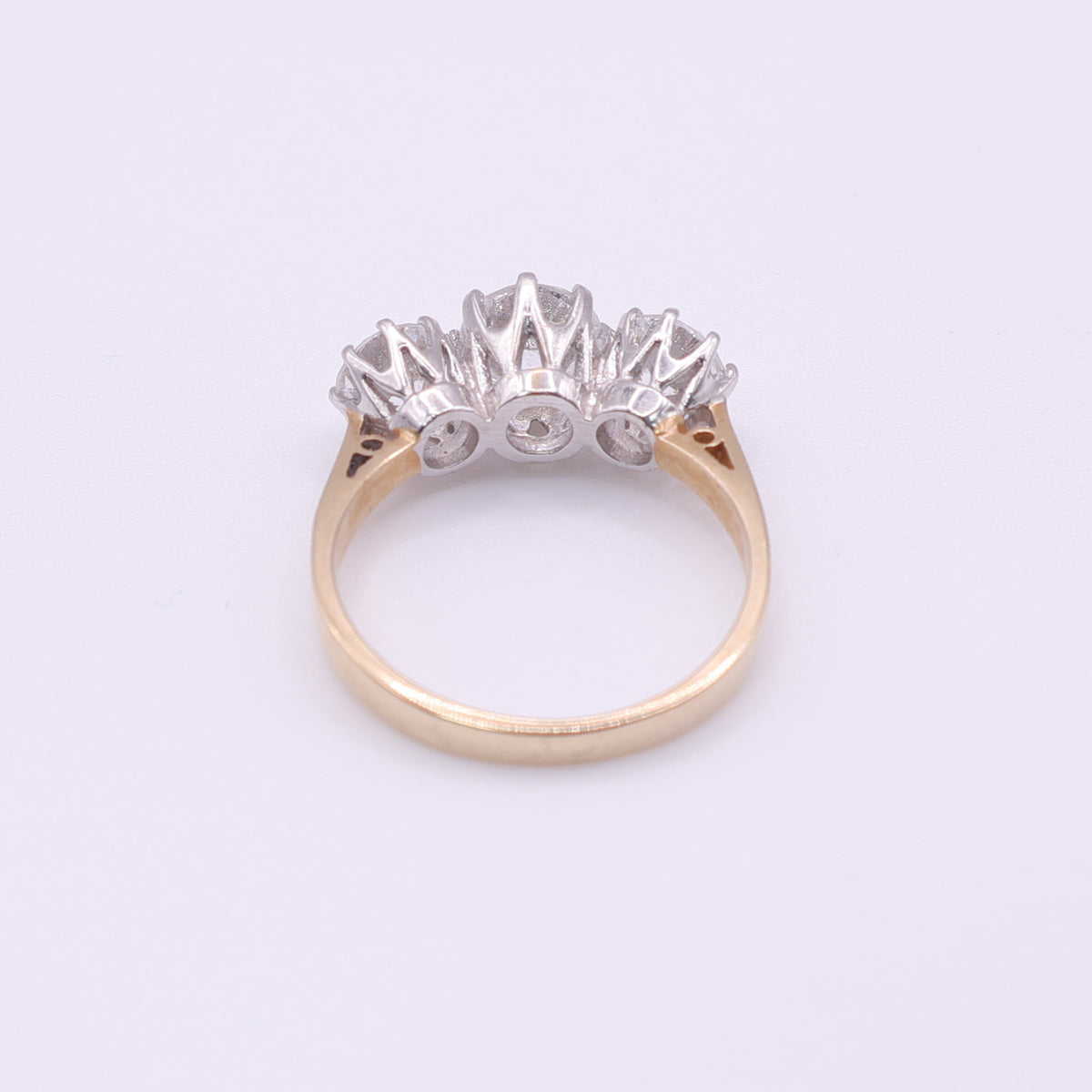 14ct Yellow Gold CZ Three Stone Ring