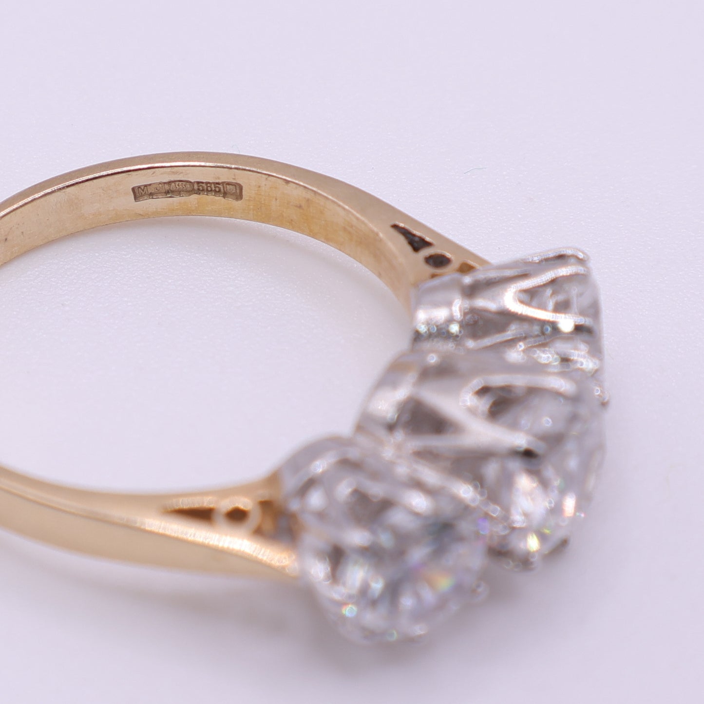 Second-Hand 14ct Yellow Gold CZ Three Stone Ring