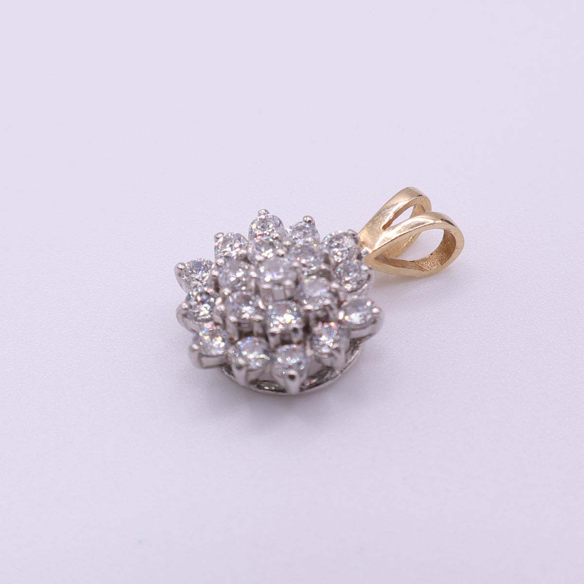 14ct Yellow Gold CZ Cluster Pendant