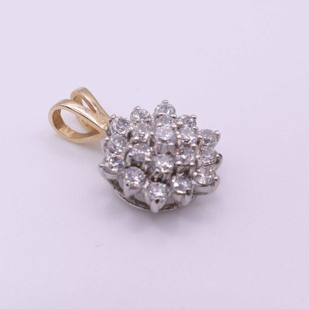 14ct Yellow Gold CZ Cluster Pendant