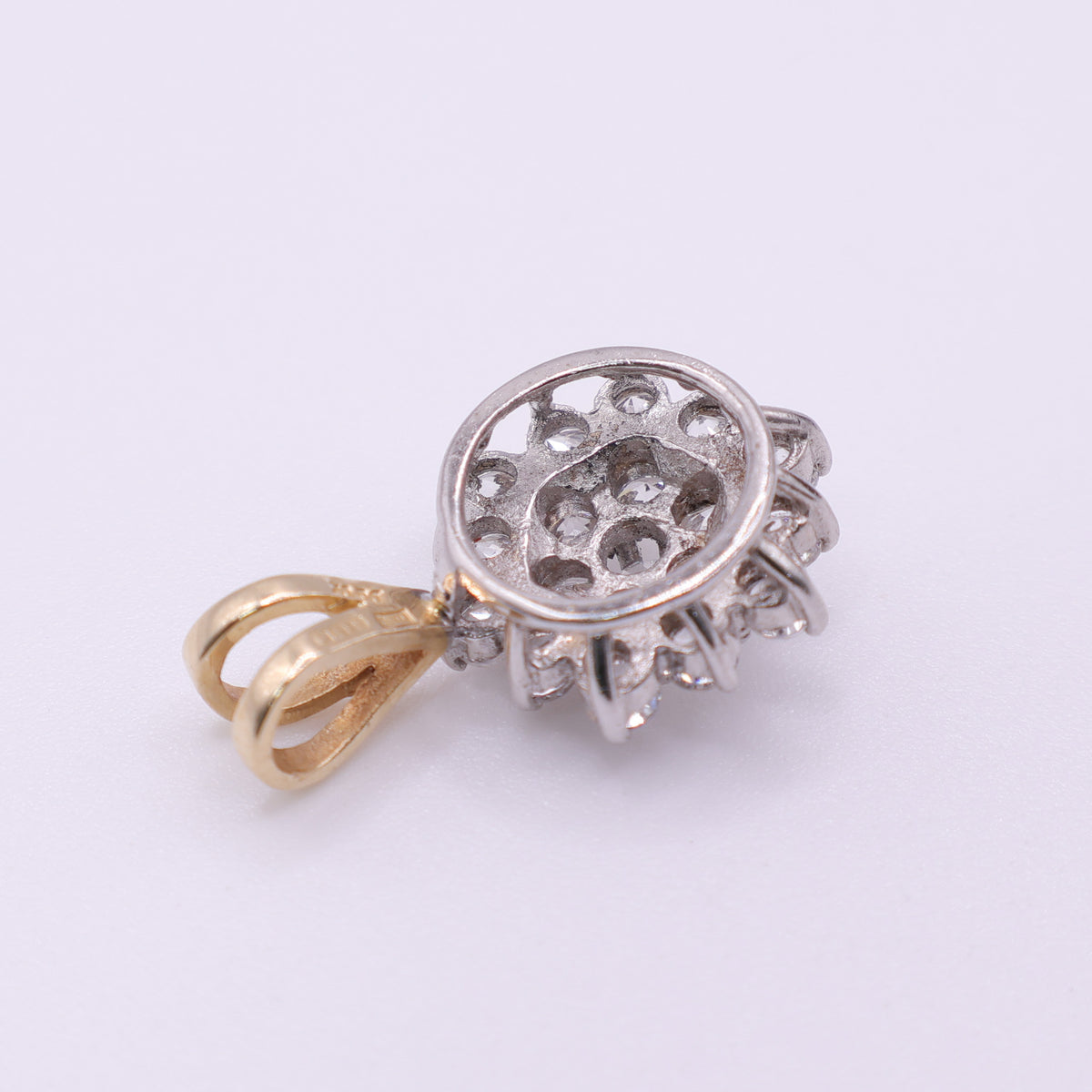 14ct Yellow Gold CZ Cluster Pendant