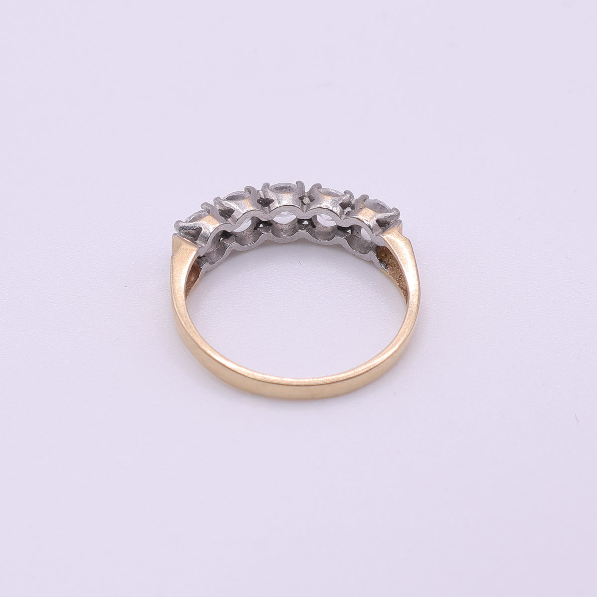 14ct Yellow Gold CZ Half Eternity Ring