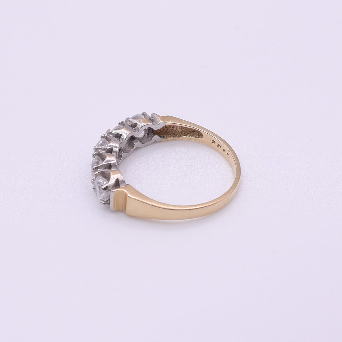 14ct Yellow Gold CZ Half Eternity Ring