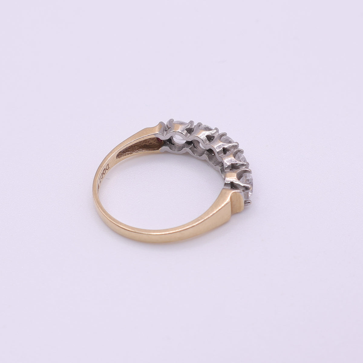 14ct Yellow Gold CZ Half Eternity Ring