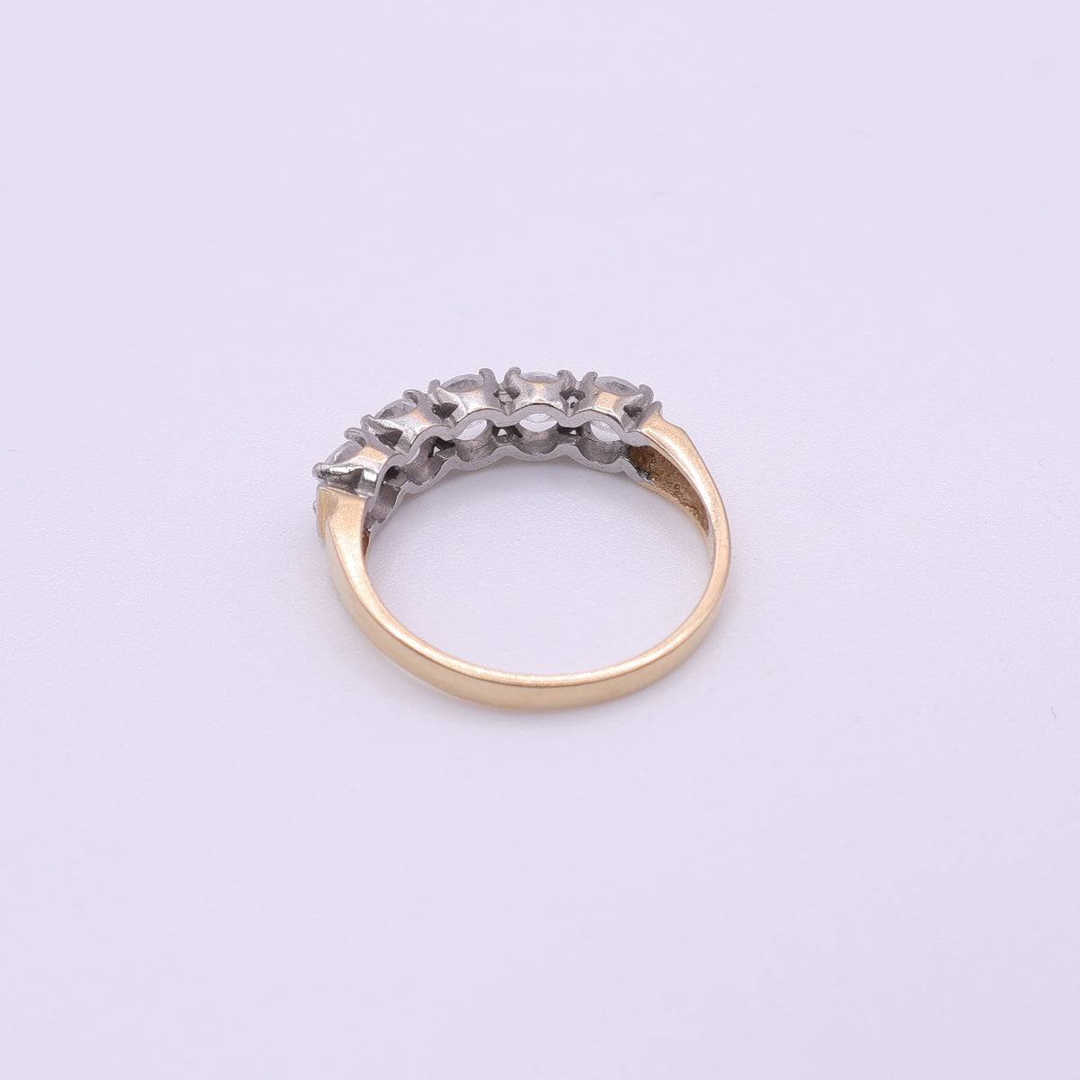 14ct Yellow Gold CZ Half Eternity Ring