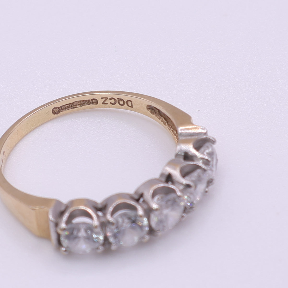 14ct Yellow Gold CZ Half Eternity Ring