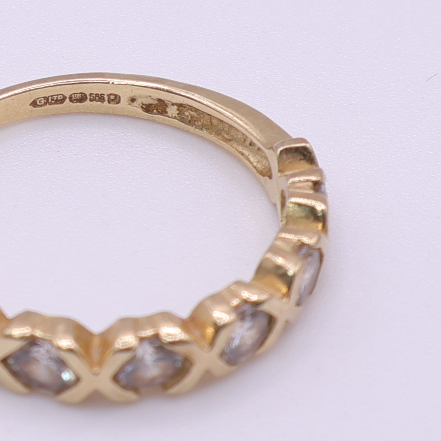 Second-Hand 14ct Yellow Gold Five-Stone Half Eternity Ring