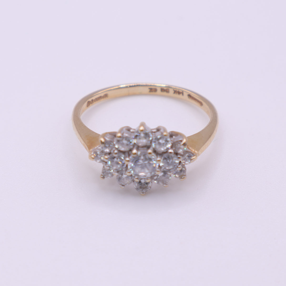 14ct Yellow Gold Cluster CZ Ring