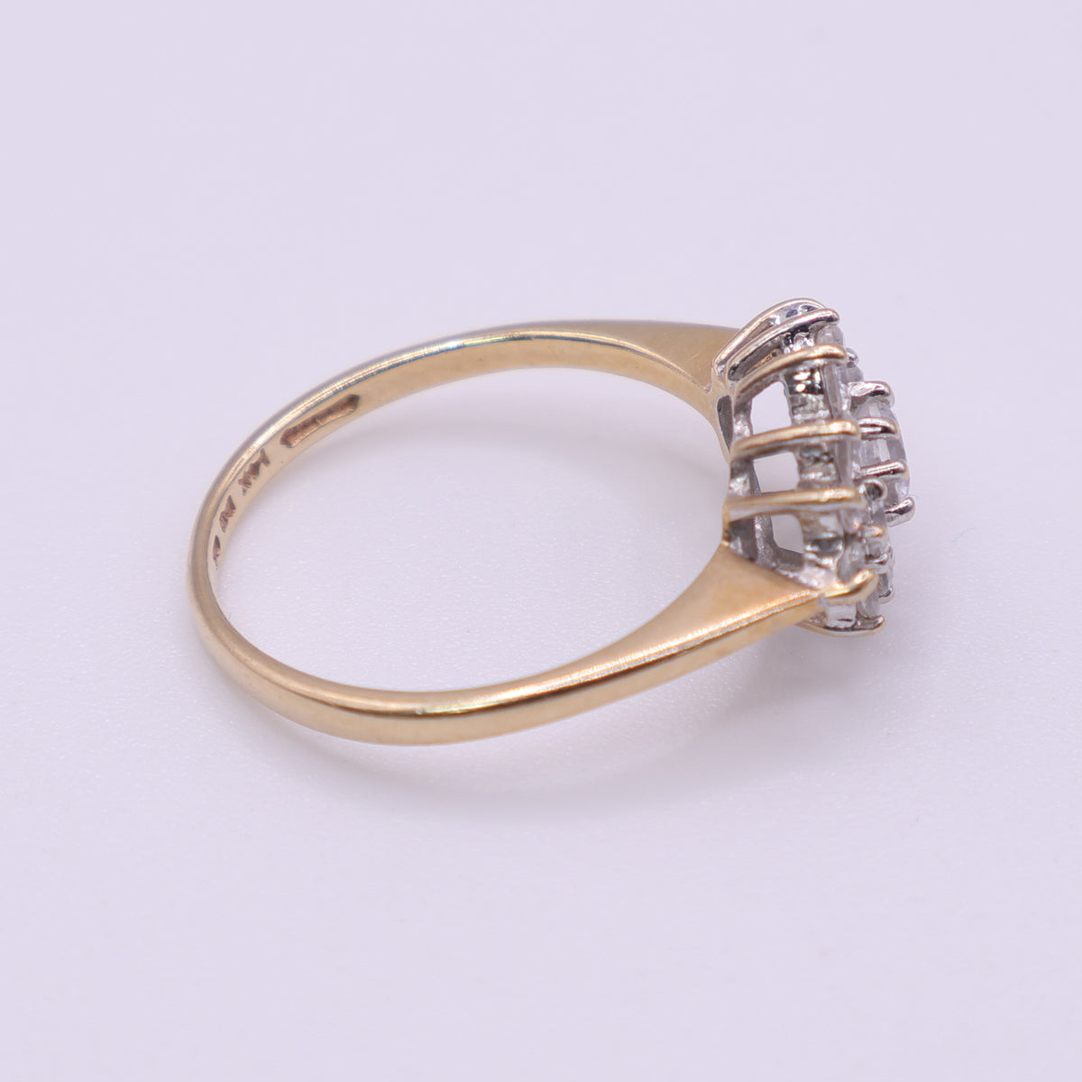 14ct Yellow Gold Cluster CZ Ring
