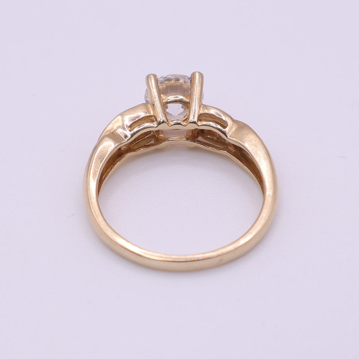 14ct Gold Channel Set CZ Engagement-Style Ring