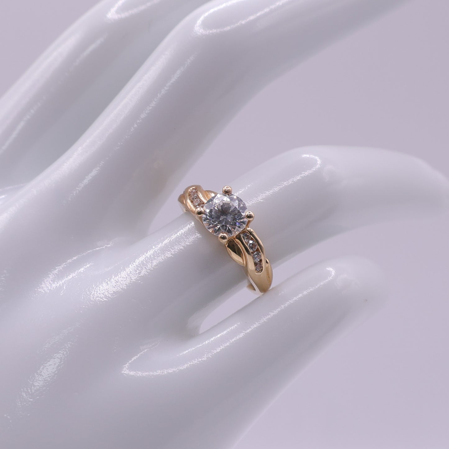 Second-Hand 14ct Gold Channel Set CZ Engagement-Style Ring