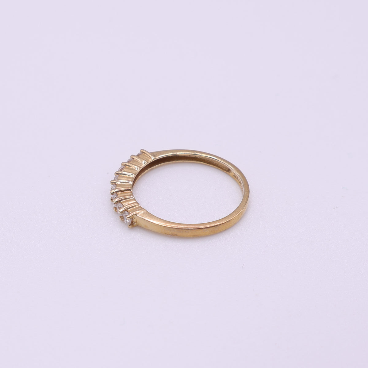 14ct Yellow Gold 8 stone CZ Half Eternity Ring