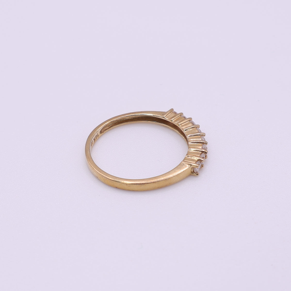 14ct Yellow Gold 8 stone CZ Half Eternity Ring