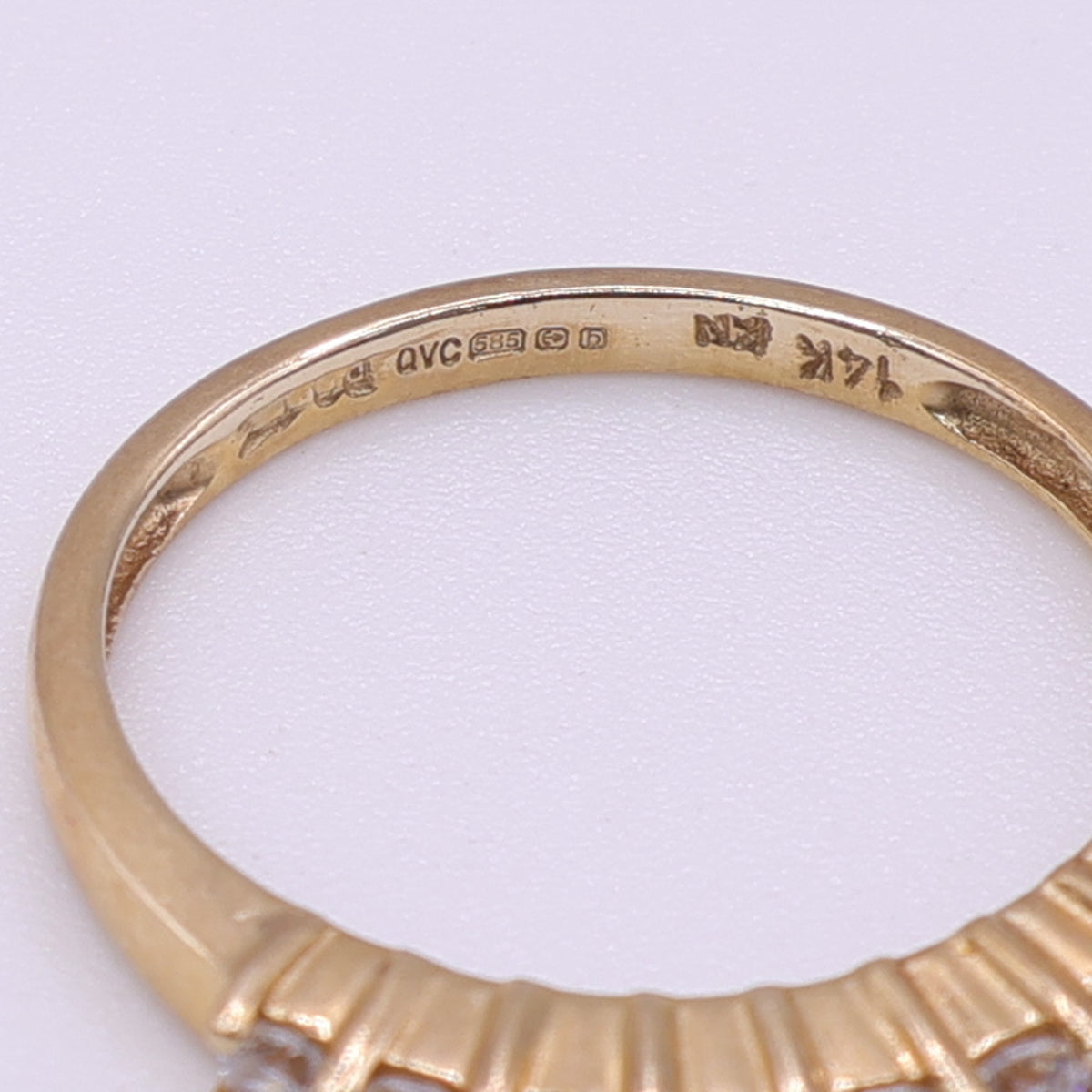 14ct Yellow Gold 8 stone CZ Half Eternity Ring