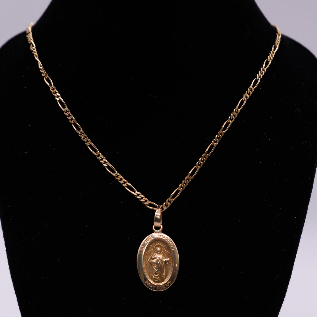 14ct Yellow Gold St Jude Pendant Necklace