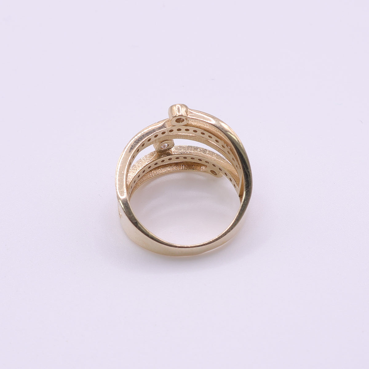 14ct Yellow Gold White Topaz Multi Band Ring