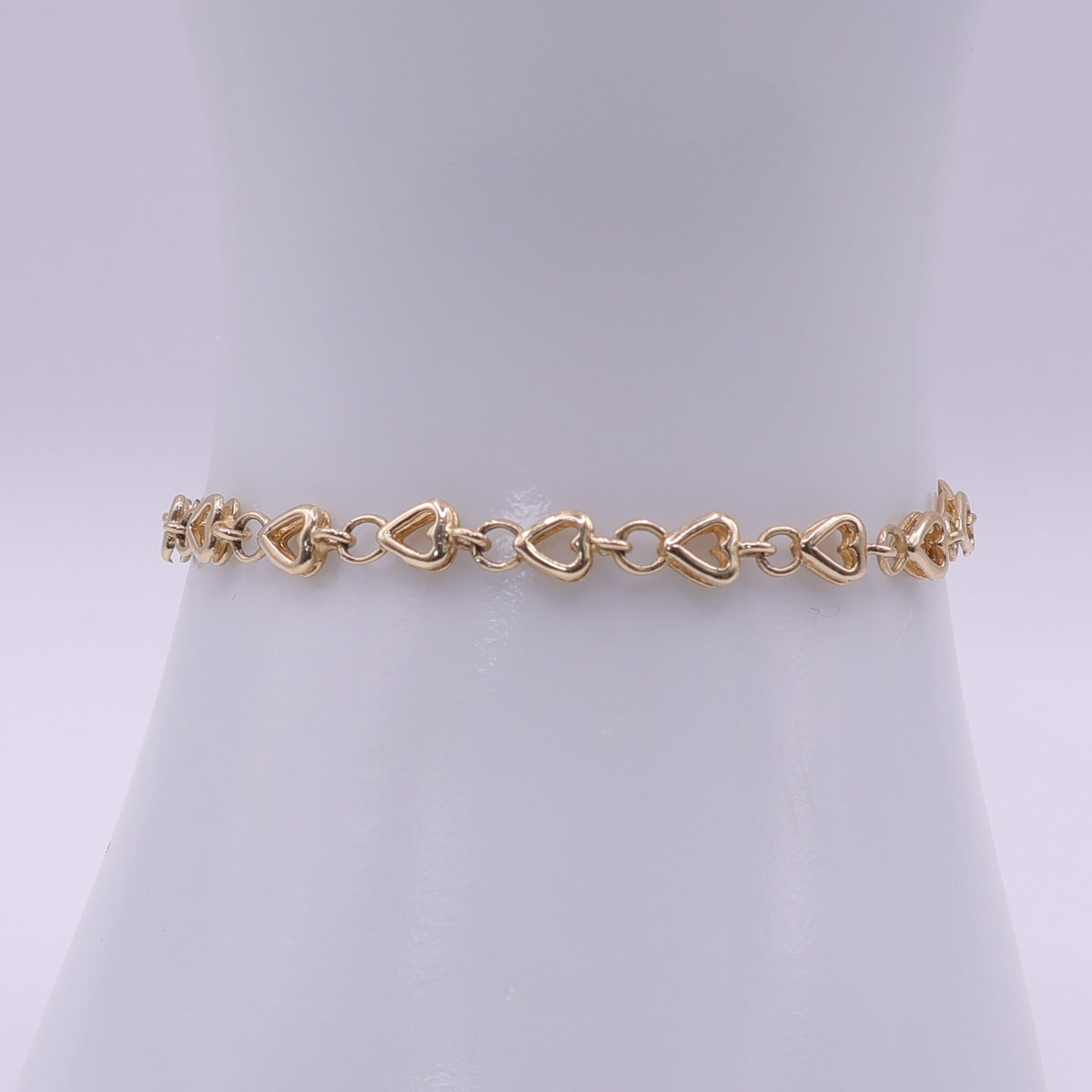 14ct Yellow Gold Heart Link Bracelet