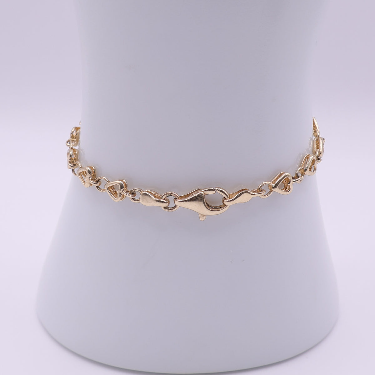 14ct Yellow Gold Heart Link Bracelet