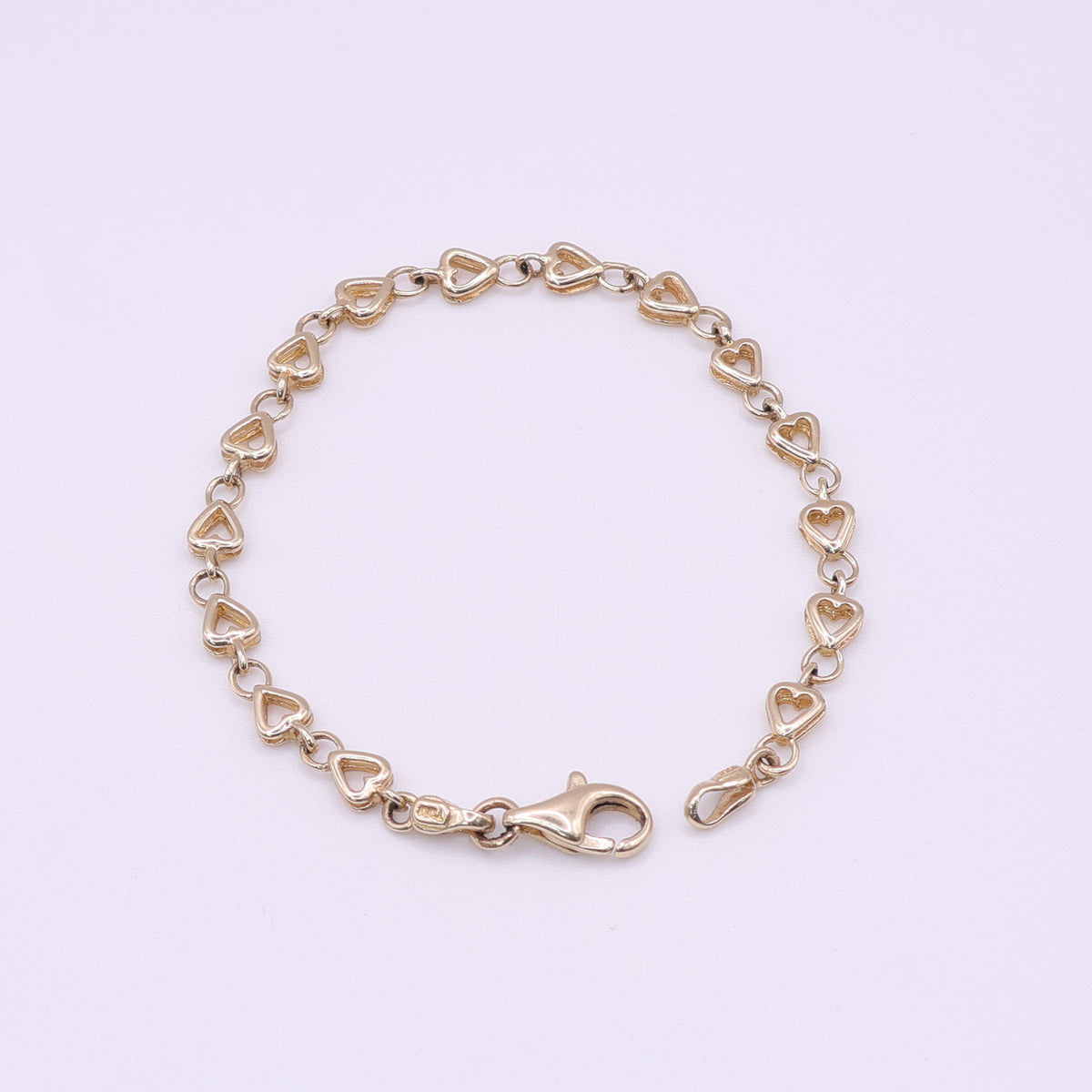 14ct Yellow Gold Heart Link Bracelet