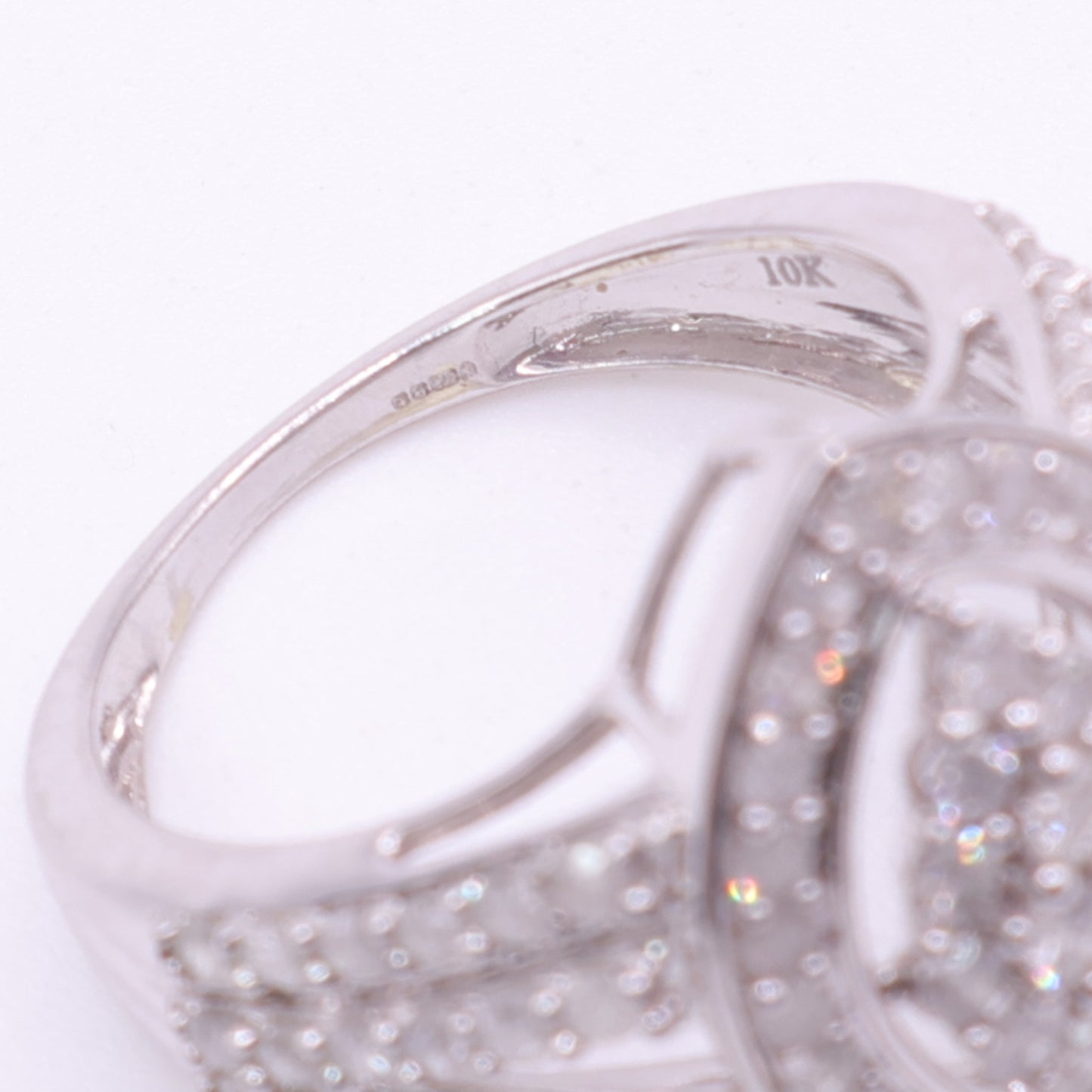 Second-Hand 10ct White Gold Marquise Diamond Cluster Ring