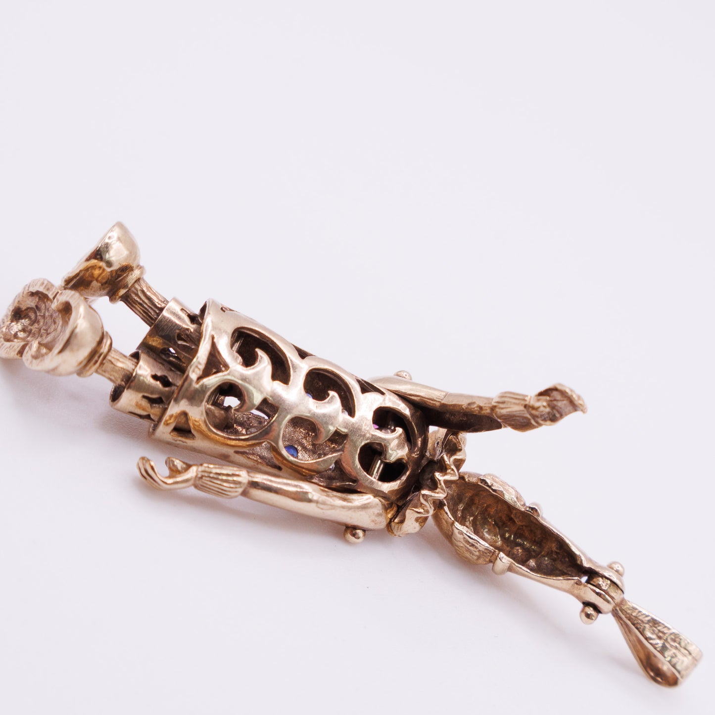 Second-Hand 9ct Yellow Gold Articulated Clown Charm with Coloured Stones