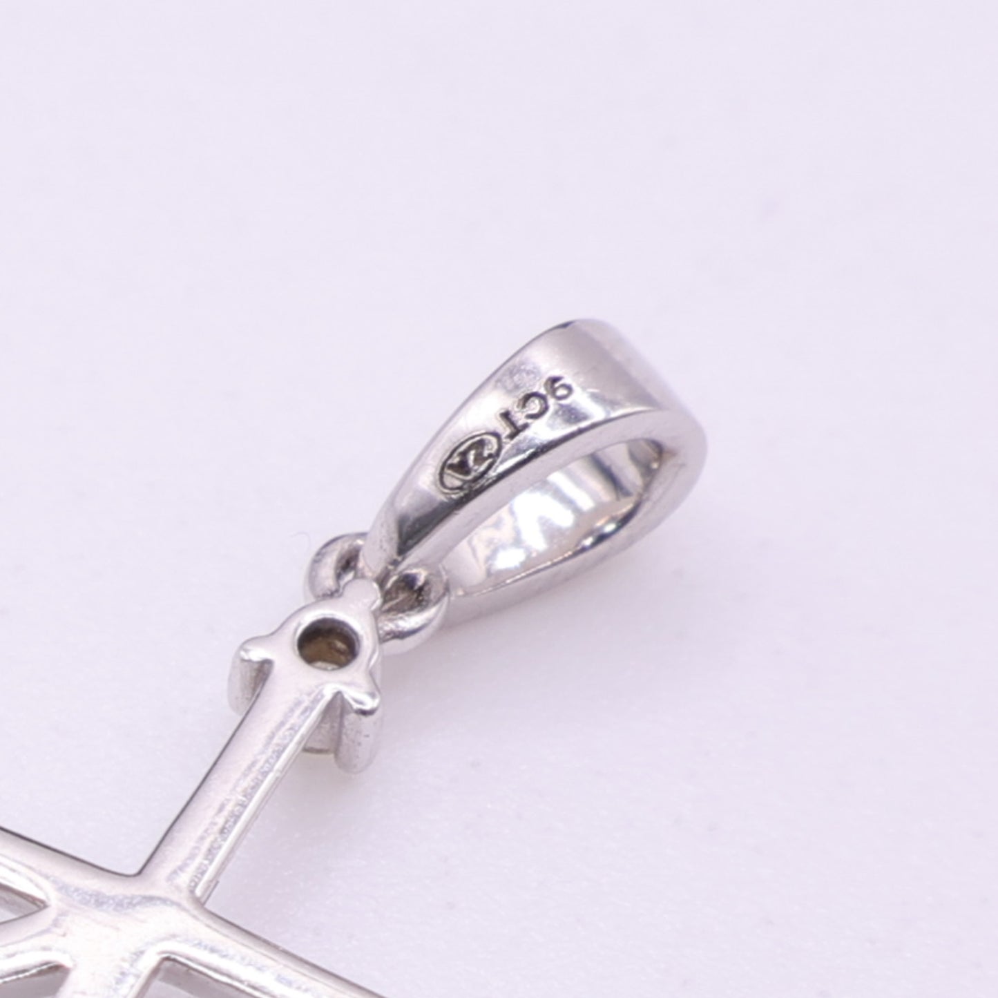 Second Hand 9ct White Gold Diamond Set Cross Pendant