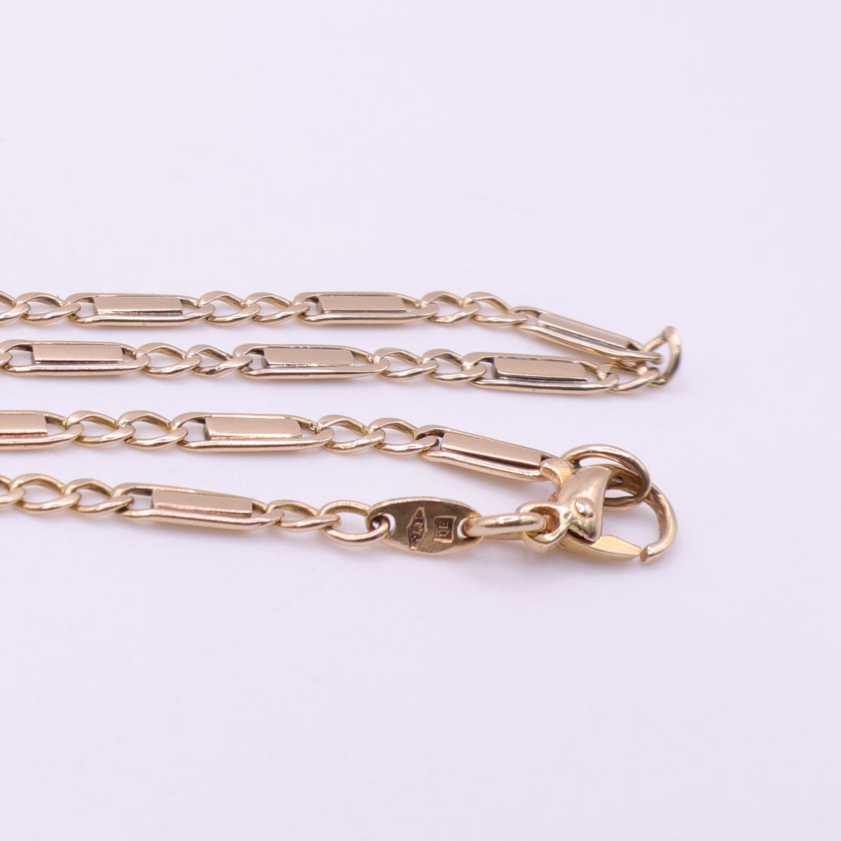 9ct Gold Figaro Link Chain Necklace - 16inch