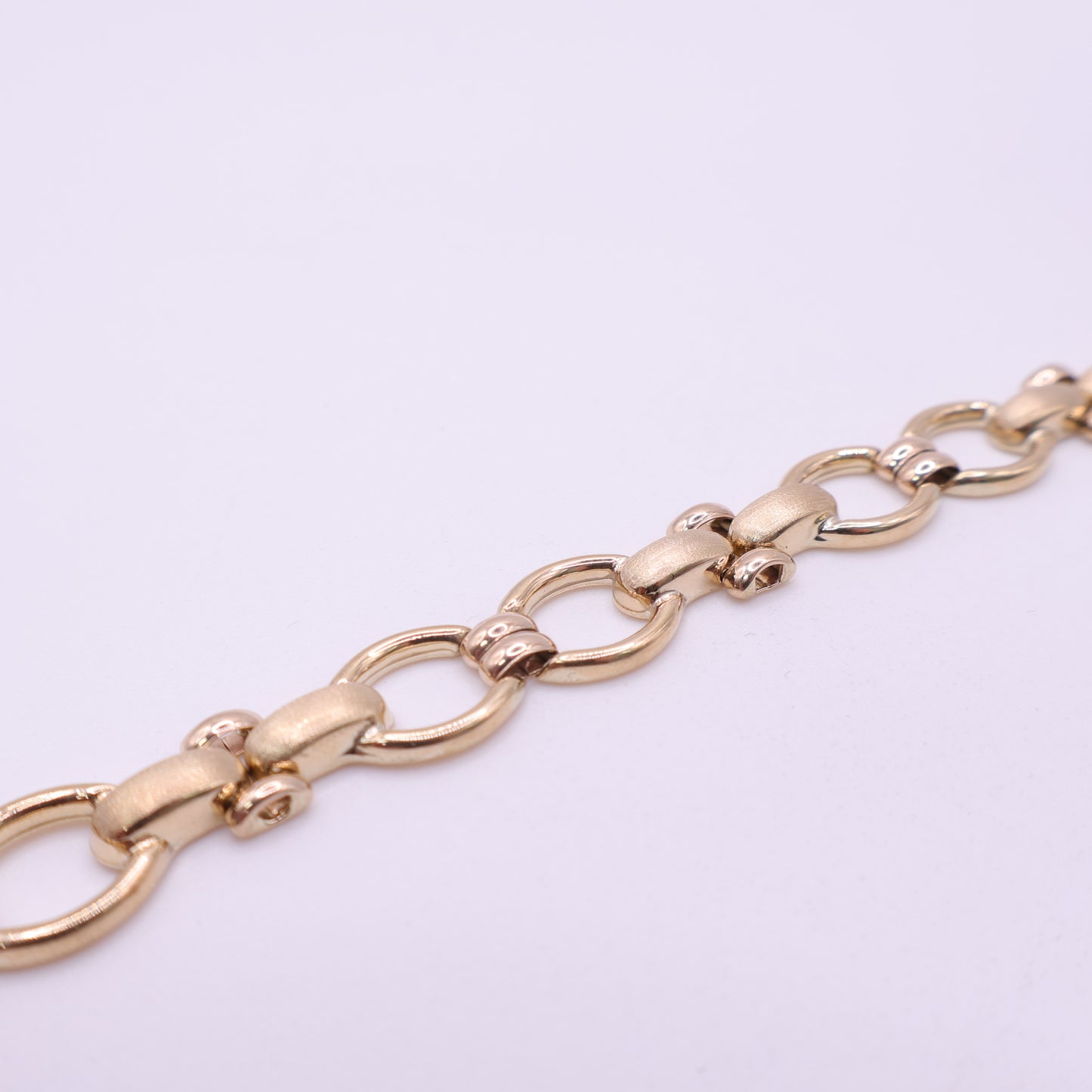 Second Hand 9ct Yellow Gold Fancy Link Bracelet with T-Bar Clasp