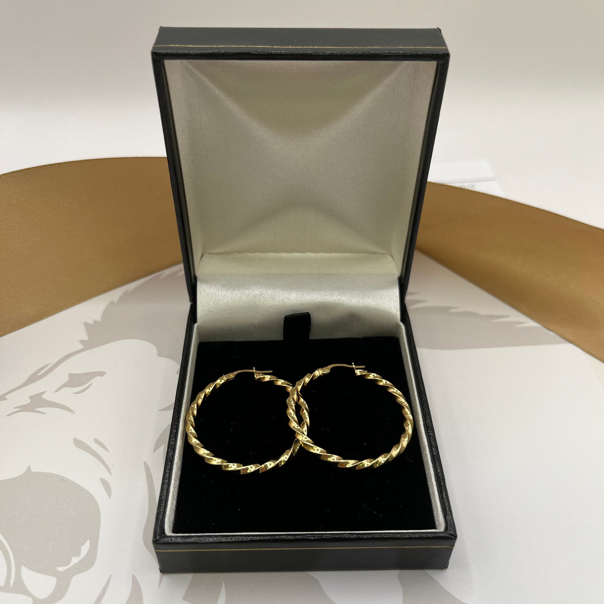 9ct Yellow Gold Spiral Hoop Earrings