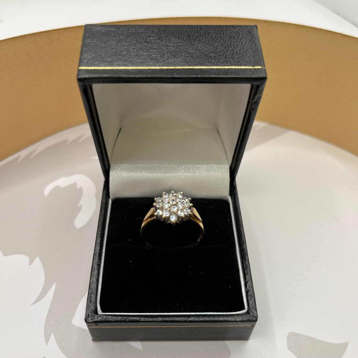 9ct Yellow Gold CZ Cluster Ring