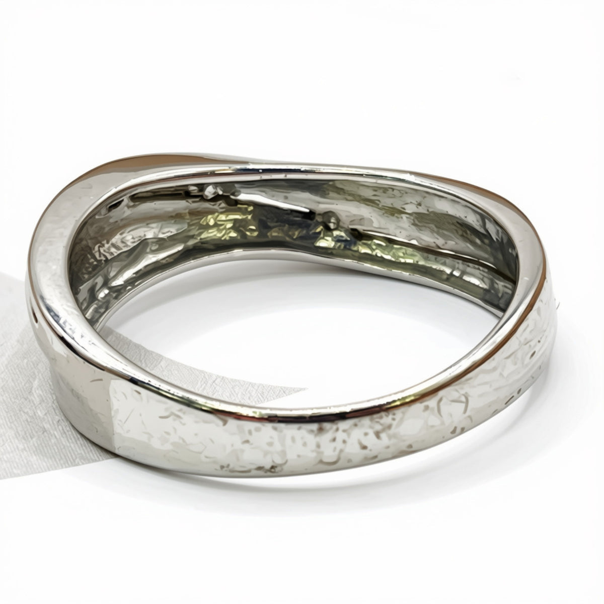9ct White Gold Three Stone Diamond Twist Ring