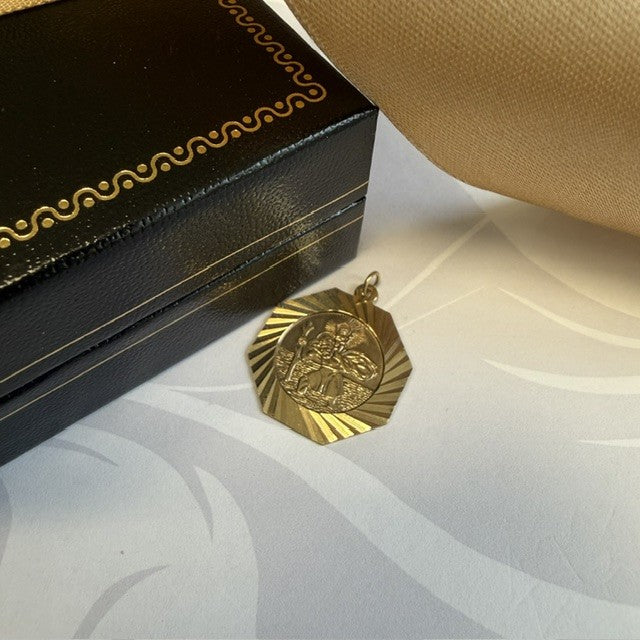 9ct Gold St Christopher Pendant Charm