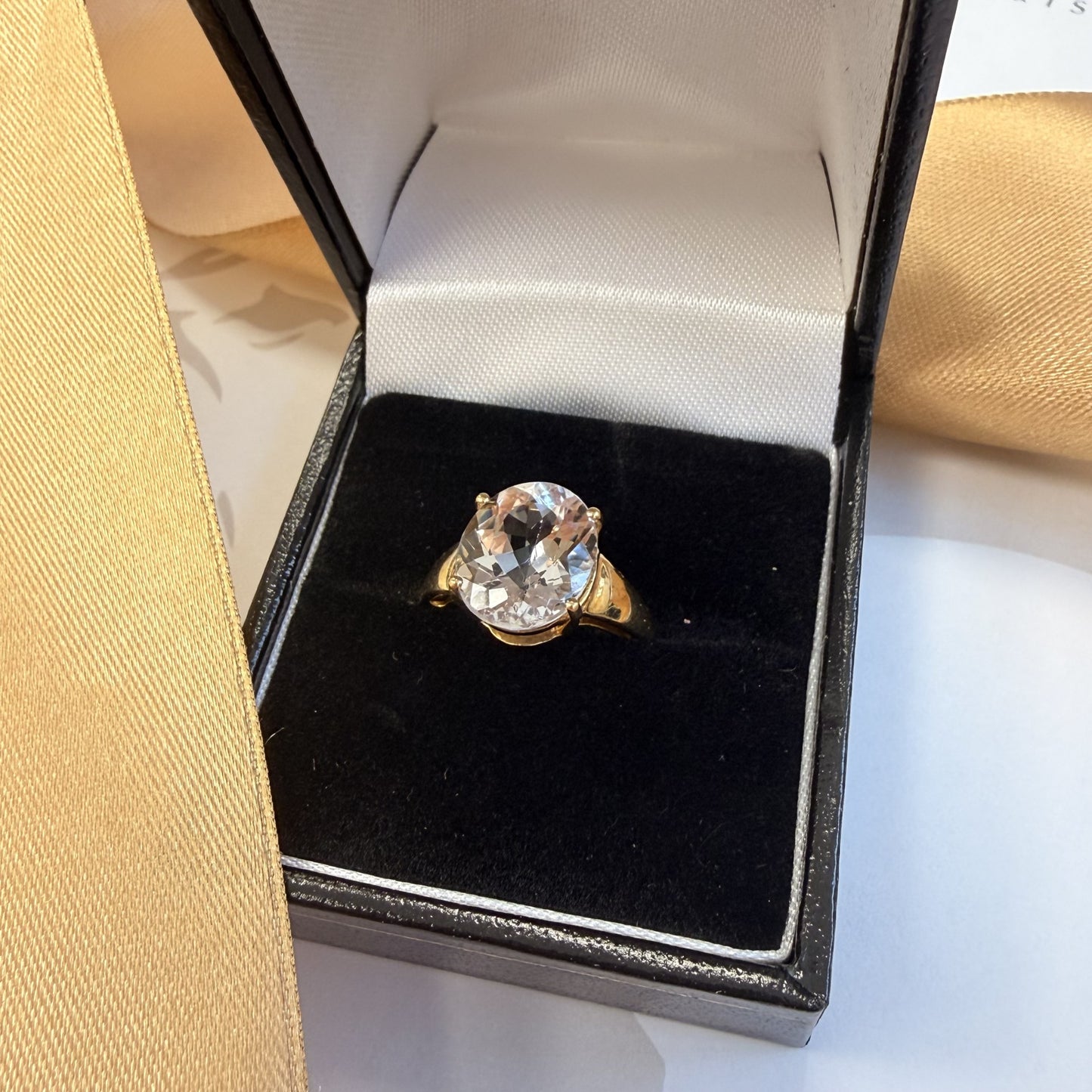 9ct Yellow Gold Cubic Zirconia Solitaire Ring