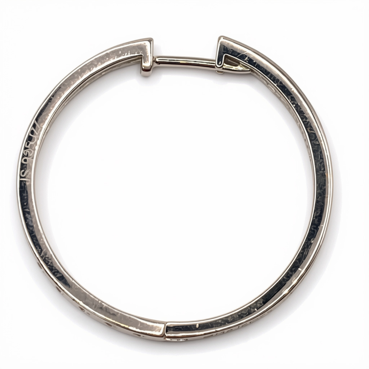 Sterling Silver Clear Stone Set Hinged Hoop Earrings – view 5