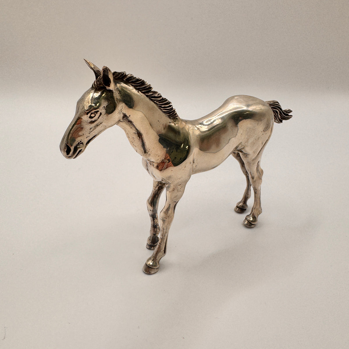 Sterling Silver White Foal Figurine – view 2