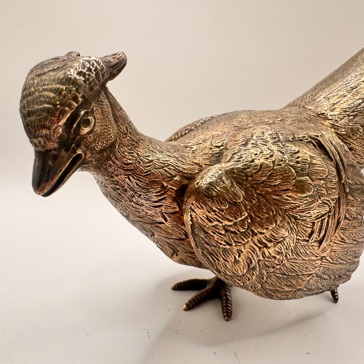 Sterling Silver White Pheasant Figurine – view 3