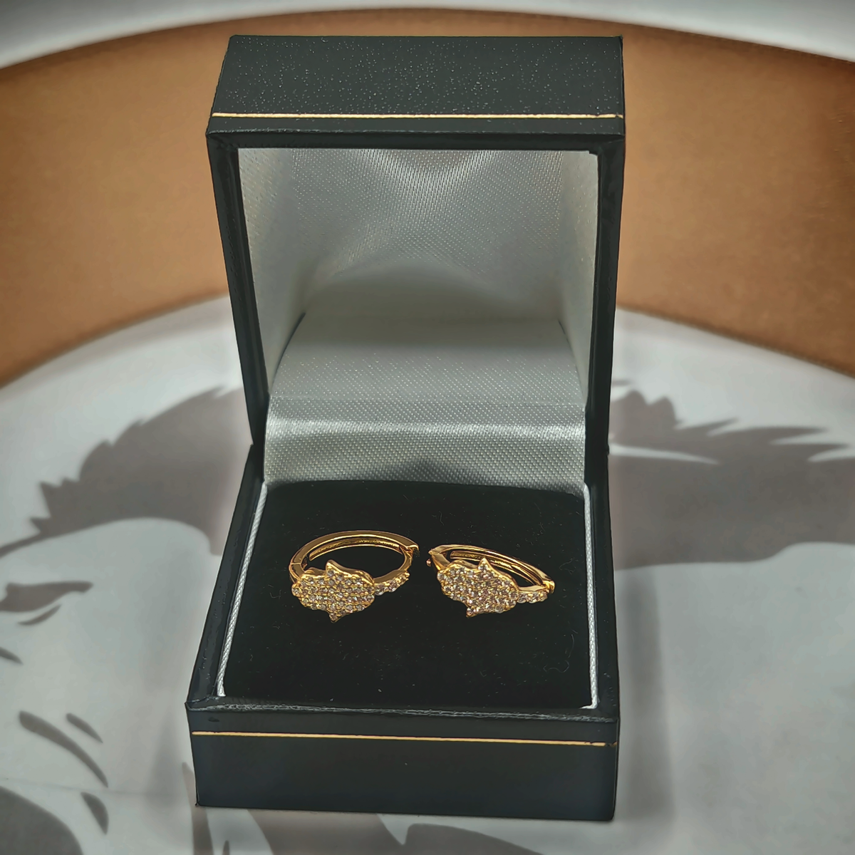 Sterling Silver Yellow Pavé Cubic Zirconia Huggie Hoop Earrings