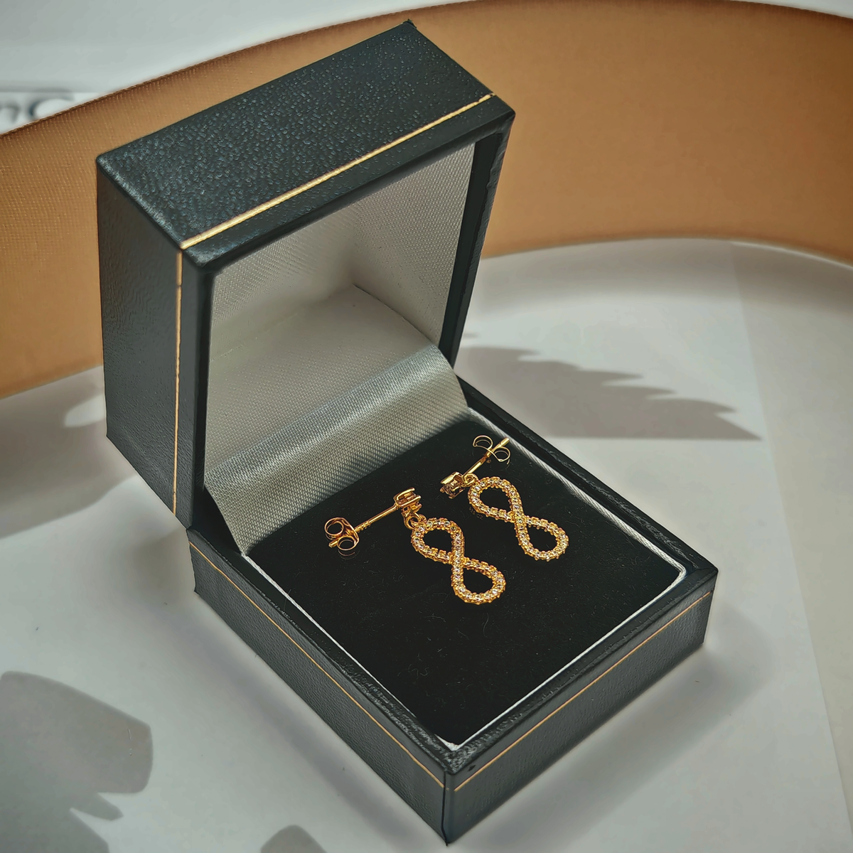 Yellow Sterling Silver Infinity Drop Earrings – view 2
