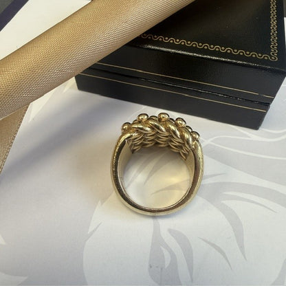 9ct Gold Men's Keeper Ring 5 Row Solid Gold