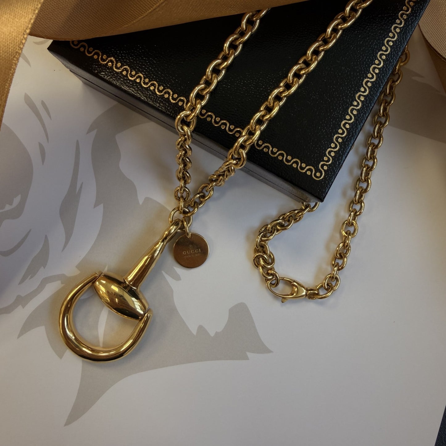 18ct Gold Gucci Horsebit Pendant Necklace