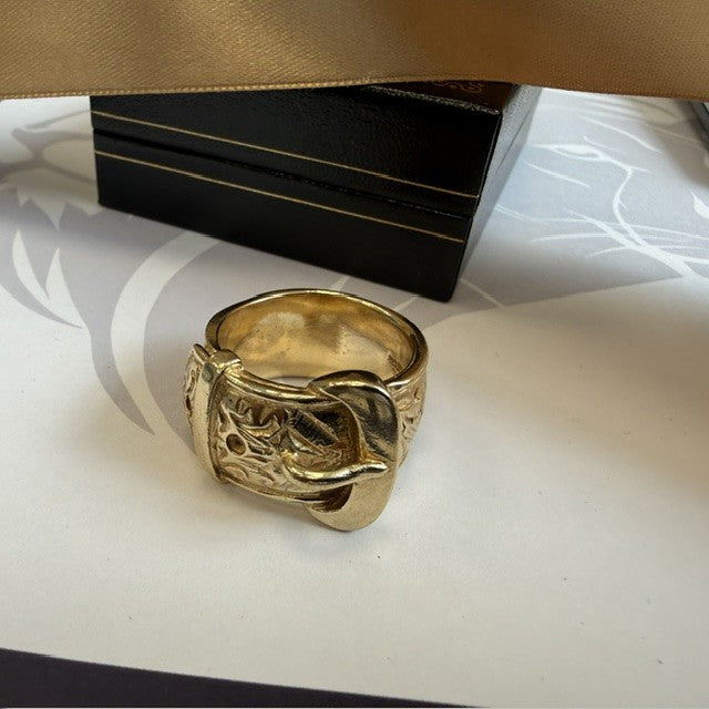 9ct Gold Buckle Ring Solid Gold Buckle Ring