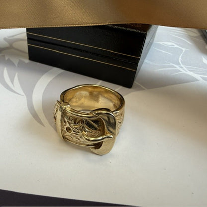 9ct Gold Buckle Ring Solid Gold Buckle Ring