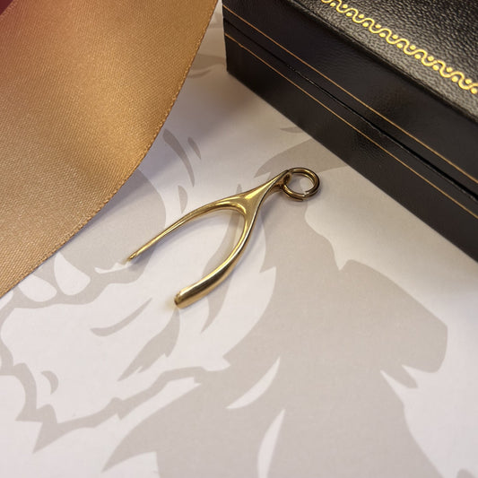 9ct Gold Wishbone Pendant