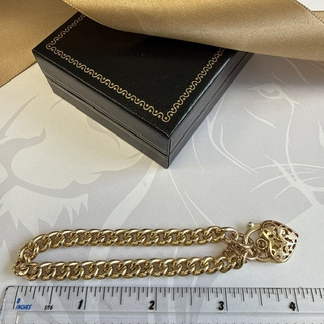 9ct Gold Charm Bracelet Gold Bracelet - 7 Inch