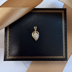 14ct Yellow Gold Diamond Teardrop Pendant