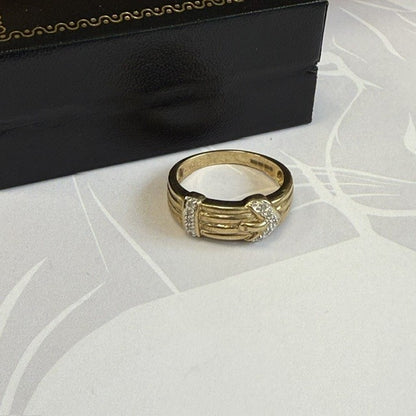 9ct Gold Buckle Ring Solid