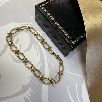 9ct Yellow Gold Oval Fancy Link Bracelet - 8 Inch