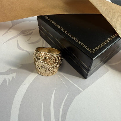 9ct Gold Saddle Ring Solid Gold Mans Ring